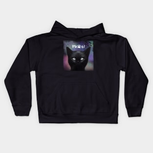 COOL BLACK CAT- MEOW Kids Hoodie